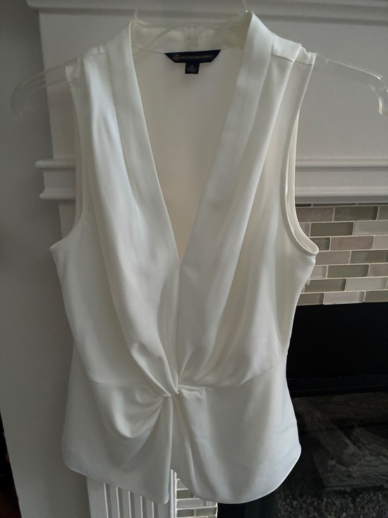 Brooks Brothers Tops - Brooks Brothers White Sleeveless Twist-Front V-Neck Camisole